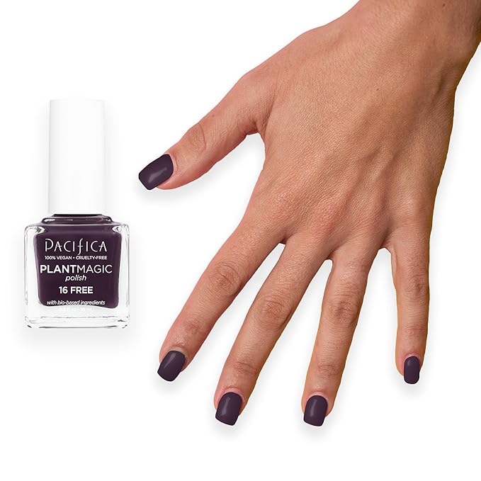 Pacifica Natural Nail Polish – Plant Magic Translucent Purple Nail Base - Plant Based, Non-Toxic & Clinically Tested - Lasting Colors, Chip-Resistant, Clean Beauty, Dermatologist Approved, Royals