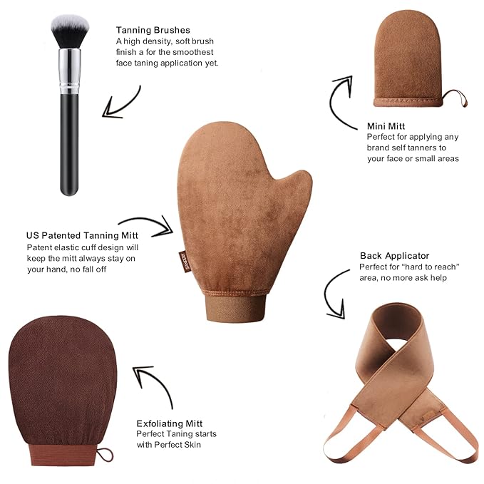 Self Tanning Mitt Applicator - 5 Pack Tanning Mitts Self Tanner Mitt Applicator, Tanning Glove for Self Tan Mitt Applicator, Self Tanner Mit Self Tan Mit Sunless Tanner Mitt Self Tanner Glove