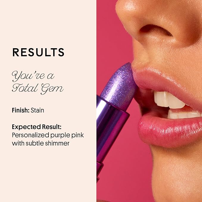 Winky Lux Glimmer Balm, pH Lip Balm, Color Changing Lipstick and Tinted, Vegan & Cruelty Free Lip Balm, Hydrate & Plump, Sheer Purple Pink Lipstick, Amethyst