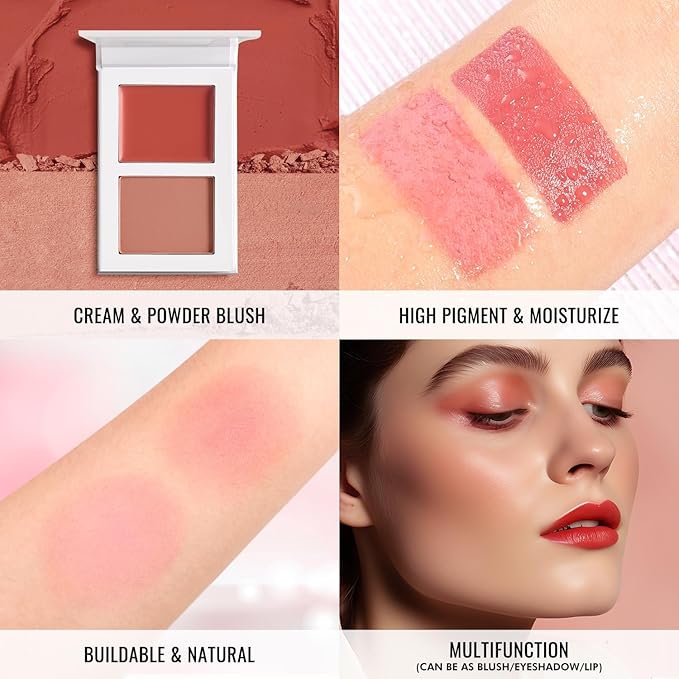 Pink Blush for Cheeks, Richly Pigmented Mineral Rubores (PINK 05#)