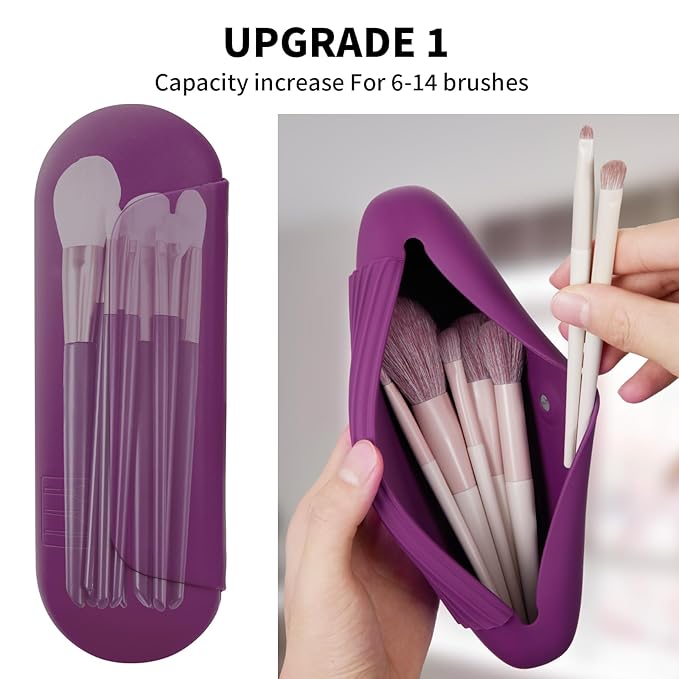 Silicone makeup brush holder travel