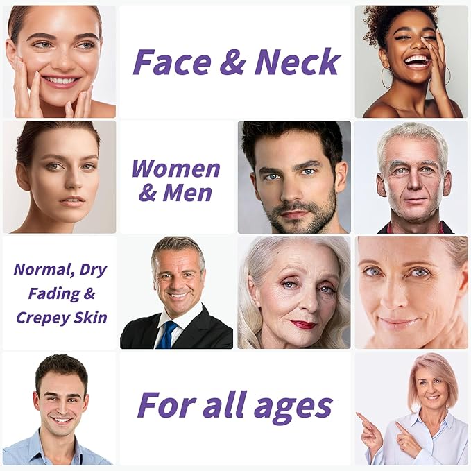 Unes Neck Firming Cream for Women & Men, Day & Night Face Moisturizer Cream for Hydration and Anti-Aging, Deep Tighten and Lift Neck with Retinol & Collagen(1.86 oz)