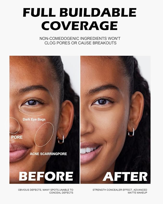 Full Coverage Foundation 10 Colors Natural Lightweight Smooth (Color 06)