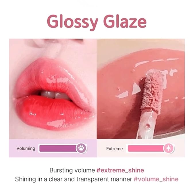 Chewy Lip Glaze, High Shine Lip Gloss, Korean Beauty (GZ07 Cinnamon Latte, 3.5 grams)