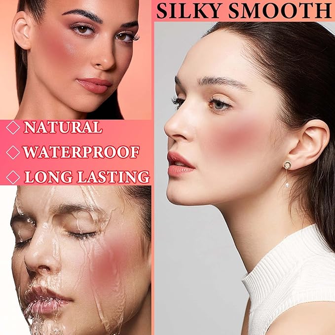 Matte Soft Liquid Blush,Waterproof Long Lasting Moisturizing Velvet Blushes Makeup（#04）