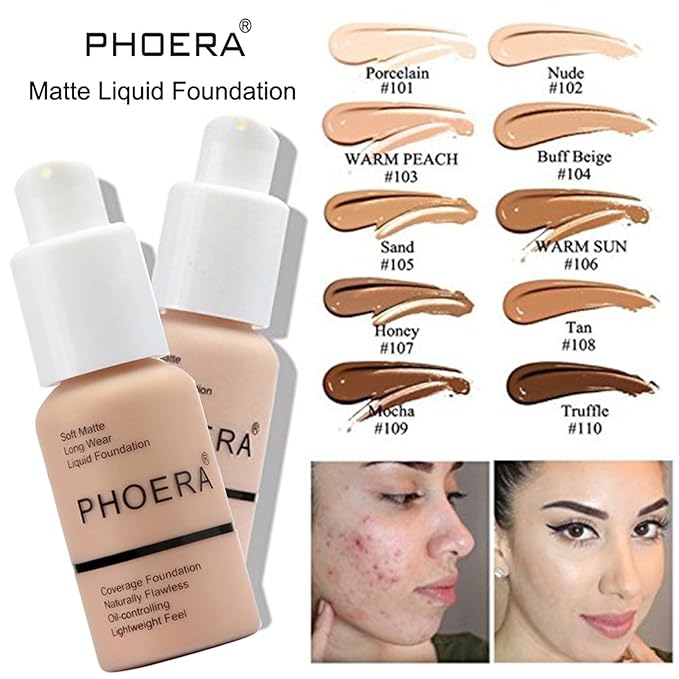 PHOERA Foundation, PHOERA Contour Palette,Shades with Highlighter & 200CC