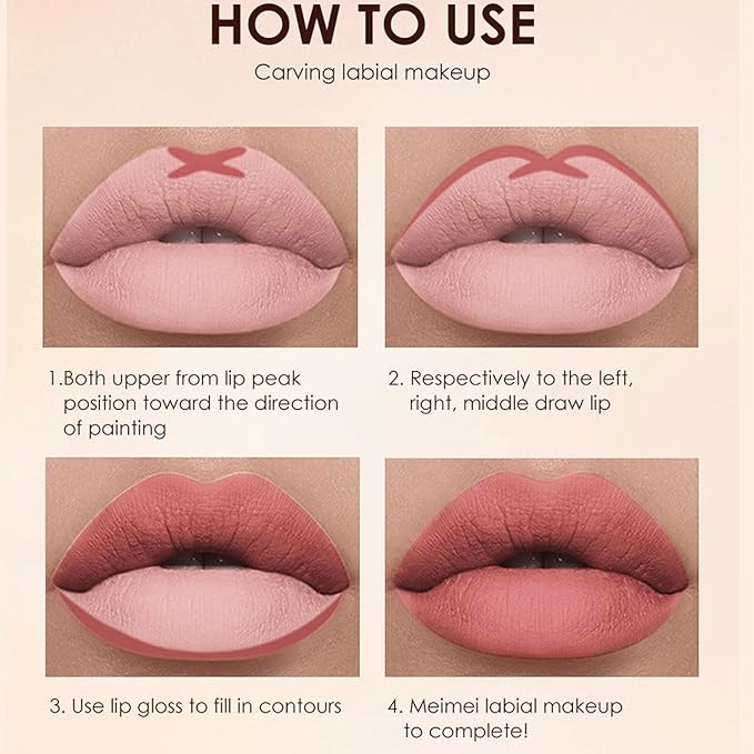 BestLand 6Pcs Matte Liquid Lipstick + Lip Liner