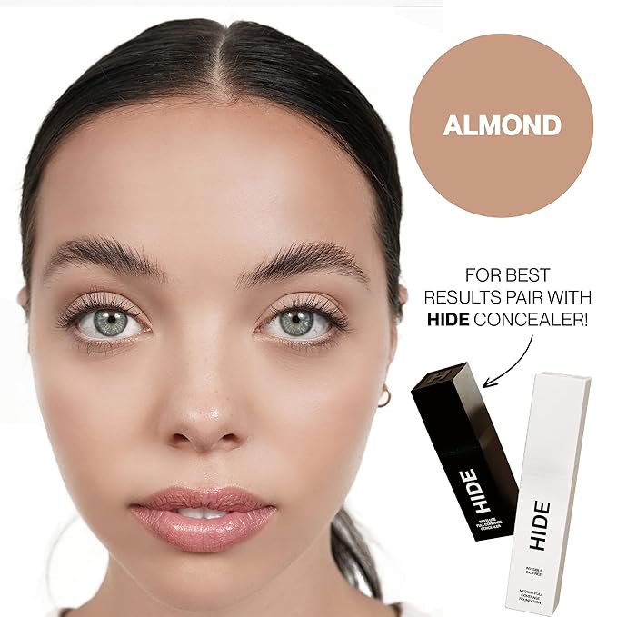 HIDE PREMIUM Liquid Foundation, Multi-Use Waterproof Foundation, Medium/Full 1 fl oz