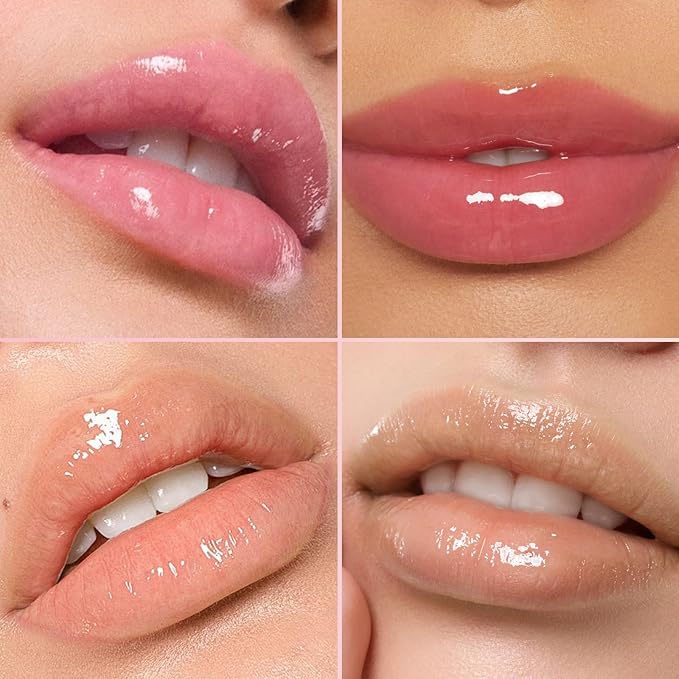 Color Changing Lip Oil Set, Hydrating Lip Glow Oil, High Shiny Plumping Lip Oil, Non-Sticky Lip Gloss, Nude Fruity Glow Oil