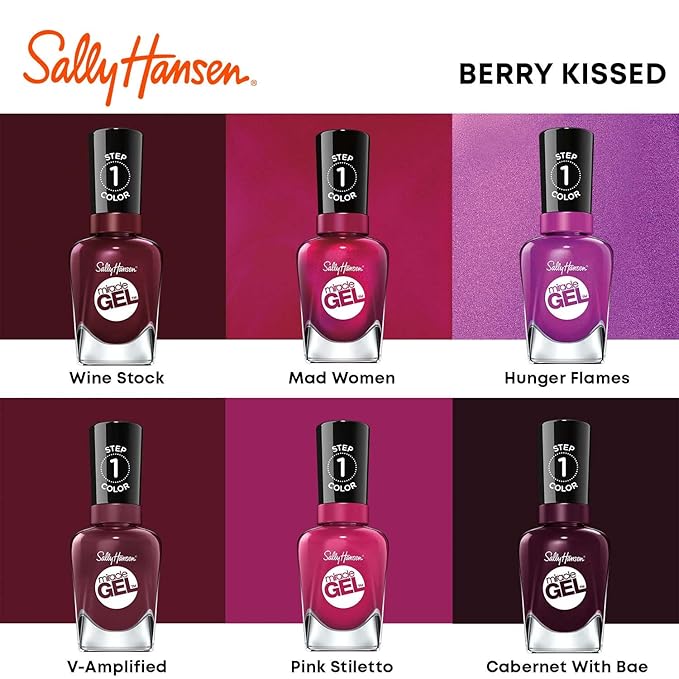 Sally Hansen Miracle Gel Nail Polish, Shade Cabernet with Bae #492 (Pack of 4)