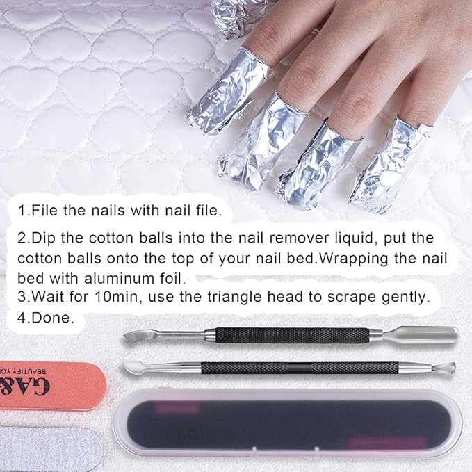 2PCS Metal Black Cuticle Pusher