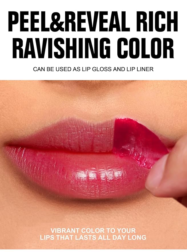 2 PCS Long-Lasting Peel Off Matte Lip Tint, Long-Lasting