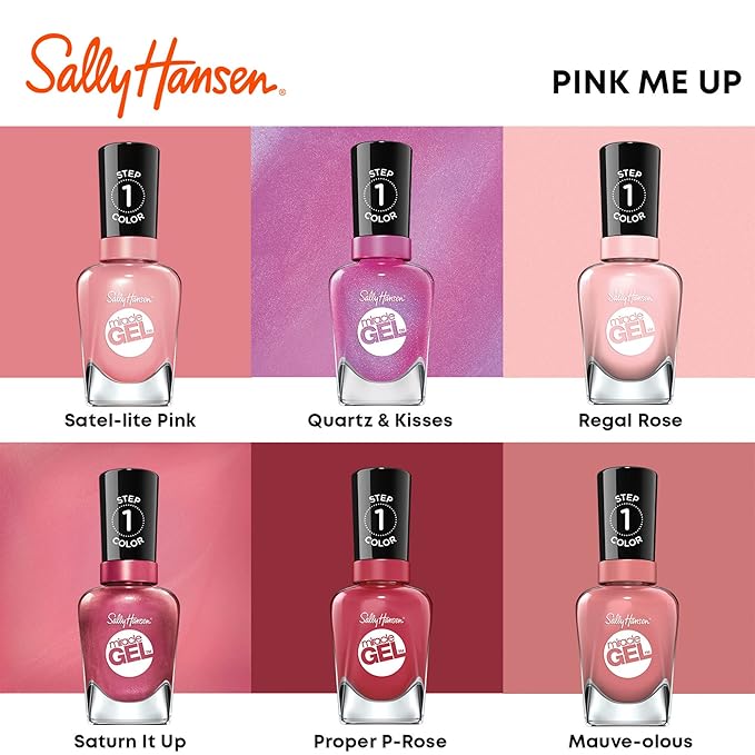 Sally Hansen Miracle Gel™, Proper Prose, Long Lasting, Gel-Like Formula, No UV Lamp Needed, Red Nail Polish