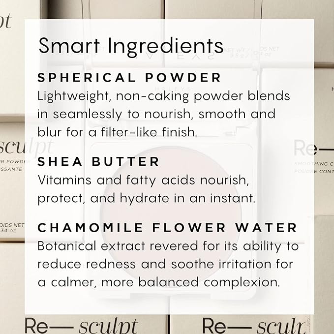 HALEYS Re-sculpt Smoothing Contour Powder (Medium) Lightweight, Non-Caking,