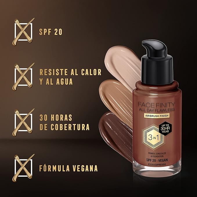 Max Factor Facefinity 3-in-1 All Day Flawless Liquid 30 ml