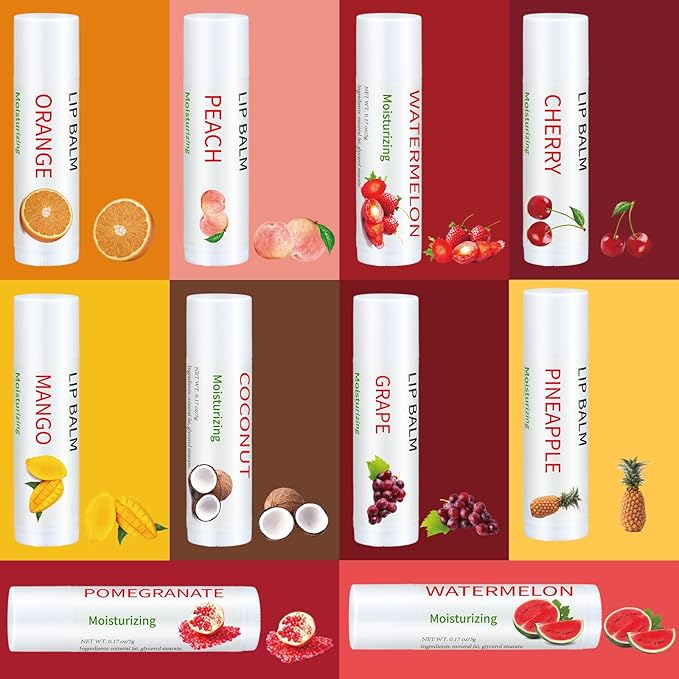 50 Pcs Fruit Flavors Lip Balm Supplies