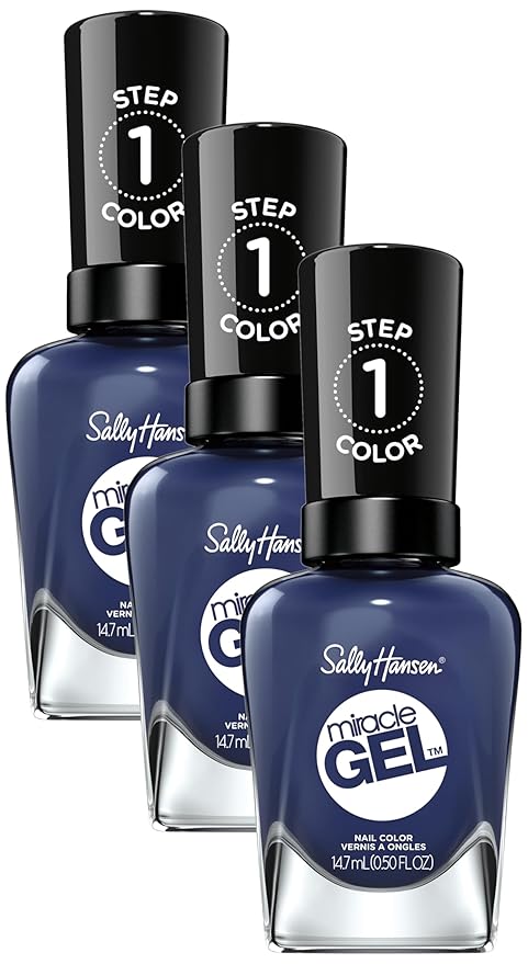Sally Hansen Miracle Gel Nail Polish, Midnight Mod, 0.5 Fl Oz (Pack of 3)