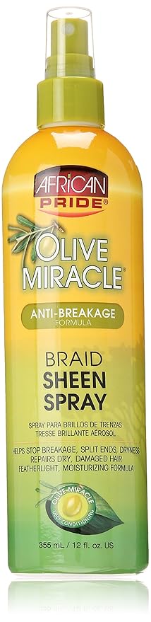 AFRICAN PRIDE Olive Miracle Braid Sheen Spray 12 Oz (438125)