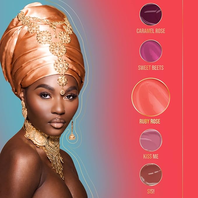 Juvia's Place Long Lasting Hydrating The Reds & Berries Lip Gloss Glass Ruby Rose, 16 oz, Soft Red