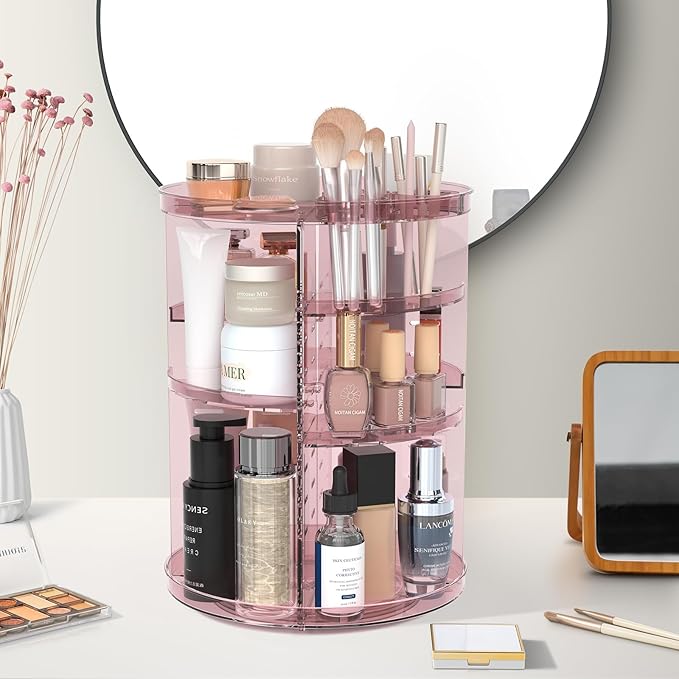 Rotating makeup organizer, diy 8