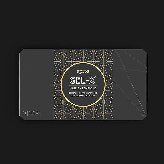 Apres Nail Gel-X Sculpted Coffin Extra Long Box of Tips | 250 Gel-X Tips | Premium Quality | 10 Sizes 0-9 | No Size 00 Included | 2022 Version