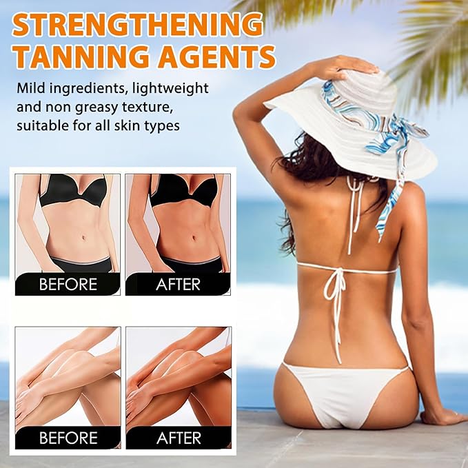 Tanning Gel, Tanning Cream, Haute Beauty Tanning Gel, Luxury Intensive Tanning Gel, Natural Tanning Accelerator Cream Gel, For Sunbeds & Outdoor Sun(2PCS)