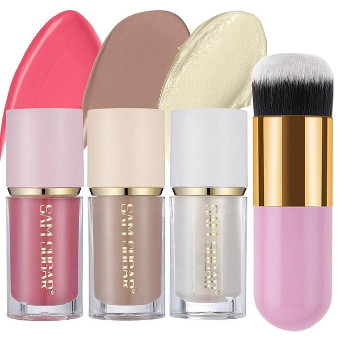 3Pcs Liquid Contour Makeup Trio with Bronzer Shade,