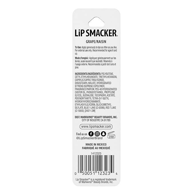 Lip Smacker Rolly Lip Gloss, Classic Roller-Ball Design for a Cooling Sensation, Hydrating & Moisturizing Shine - Grape