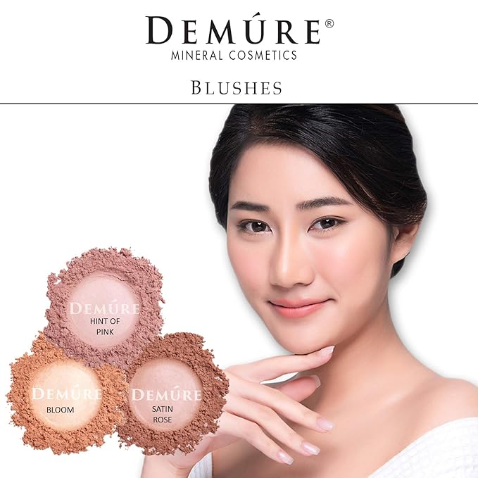Demure Mineral Blush Makeup (Satin Rose), Loose Powder By Demure