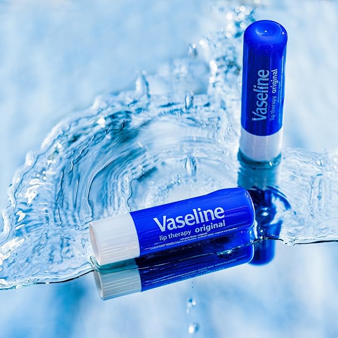 Vaseline Lip Therapy Variety 4-Pack – Original + Aloe Vera Moisturizing Lip Balm with Vitamin E, 0.16 Oz Ea