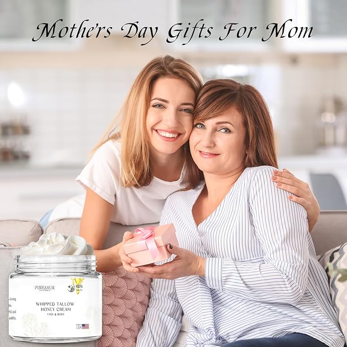 Grass-Fed Beef Tallow for Skin Made in USA, Absorbent, Soothing Tallow and Honey Balm, Smoother Beef Tallow for Face, Whipped Beef Tallow Moisturizer, Tallow Cream (2oz. Vanilla Scented)