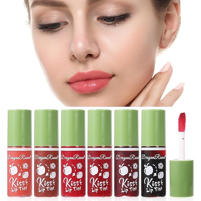 6 Colors Lip Tint Stain Set, Korean Velvet Lip