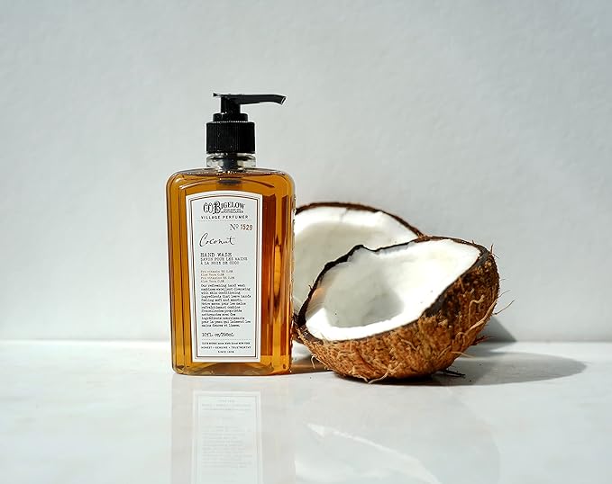 C.O. Bigelow Hand Wash Coconut, Village Perfumer Moisturizing Hand Soap for Bathroom & Kitchen with Aloe Vera and Pro-Vitamin B5, 10 fl oz