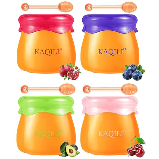 Honey Pot Lip Balm, 4Pcs Honey Hydrating