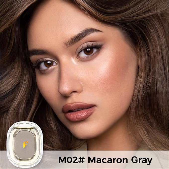 Erinde Single Light Grey Matte Eyeshadow Palette, High Pigment, Long Lasting, Intense Color, Neutral Nudes Naked Matte Pressed Powder Eye Shadow Palette