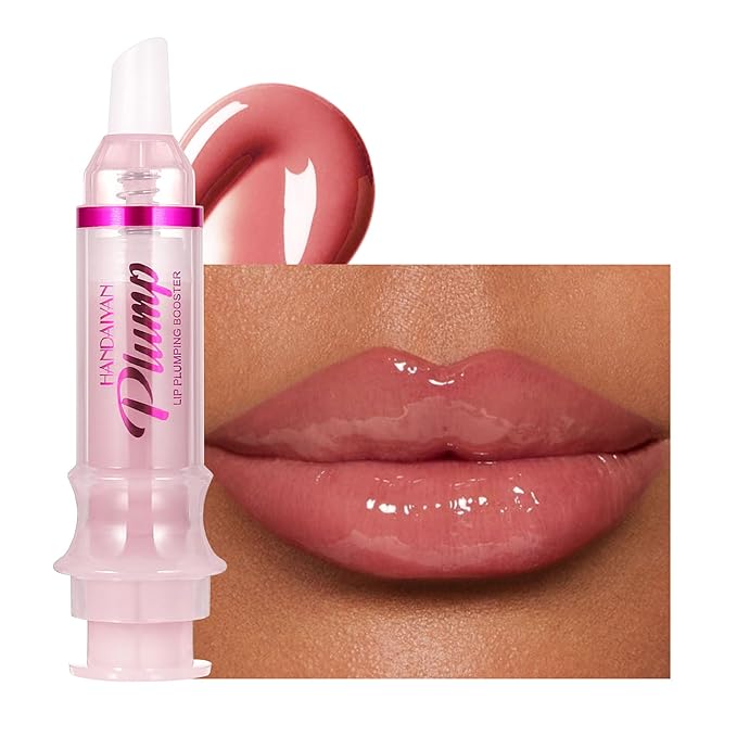 Plumping Lip Oil with Fresh Ginger Extract - Instant Fuller Lips, Ultra-Hydrating & Nourishing Glossy Lip Glow Oil, Lip Plumping Booster for Smooth, Defined Lips (#01 PETAL, 1)