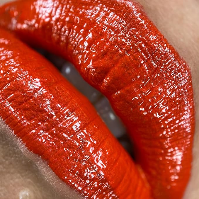 UNICORN SNOT Liquid Metal Lip Paint - Metallic Lip Gloss - Non-drying, Long-lasting Liquid Lipstick, Intense Pigment Color with Metallic Shimmer - Vegan, Cruelty-Free Makeup, Fiery Red (Lava)