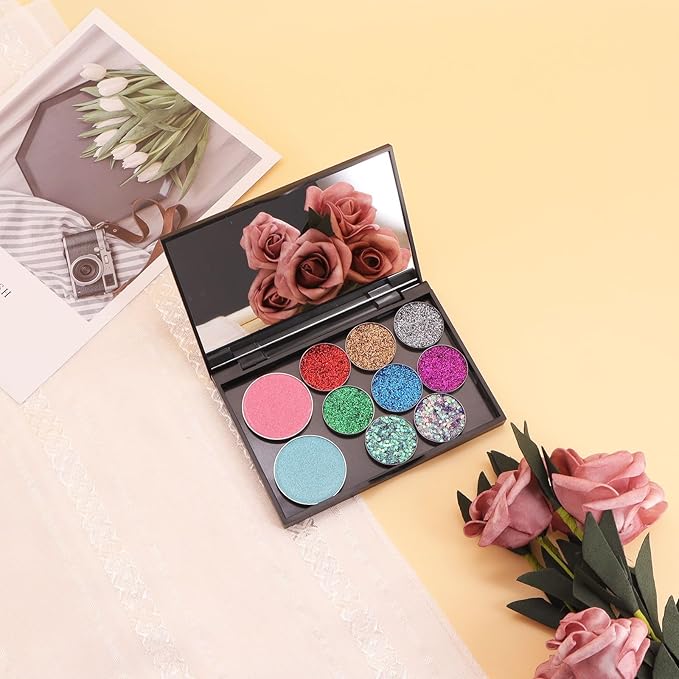 5 Pack Magnetic Makeup Palette with Mirror, Empty