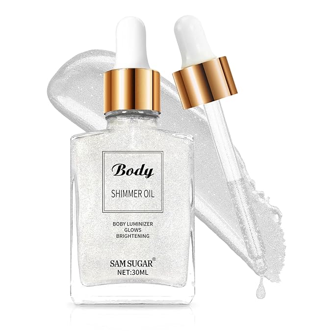 Shimmering Body Oil,Face & Body Glitter Makeup Liquid for Women