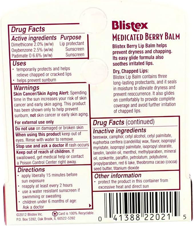 Blistex Berry Medicated S Size .15z