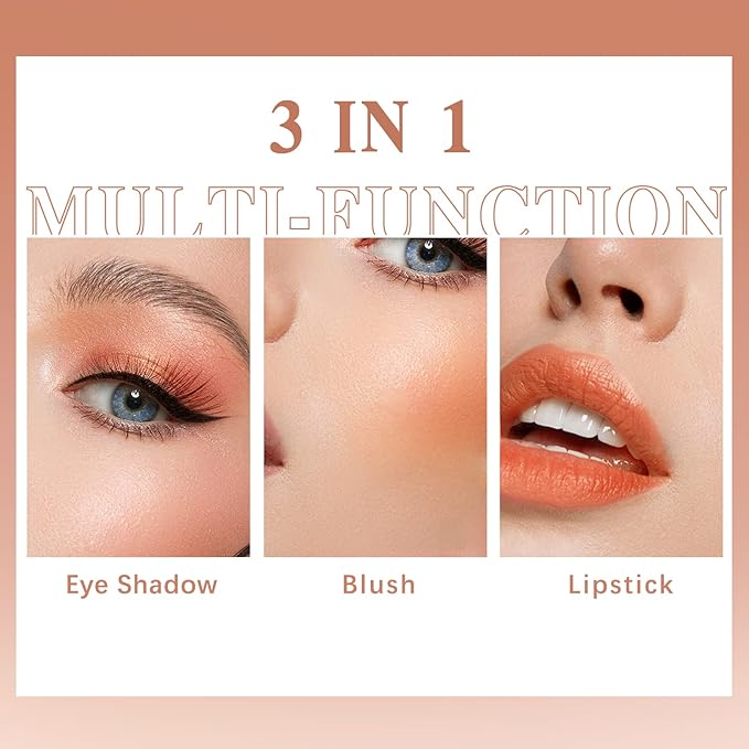 Cream Blush Stick for Cheeks Makeup, Waterproof Face Skin Tones-Orange