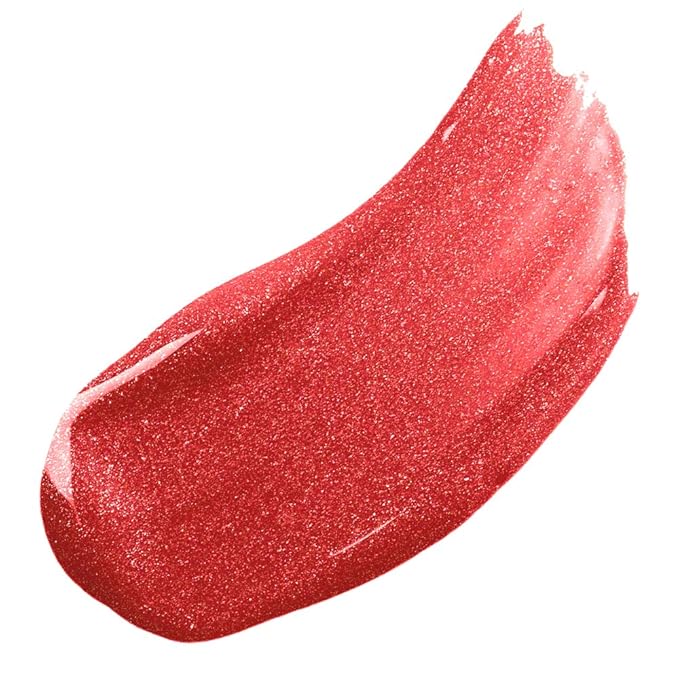 Beauty For Real Lip Gloss + Shine, Light My Fire - Opaque Everyday Red - Non-Sticky Plumping & Hydrating Gloss - Light & Mirror In Cap - Contains Marine Collagen - 0.15 fl oz