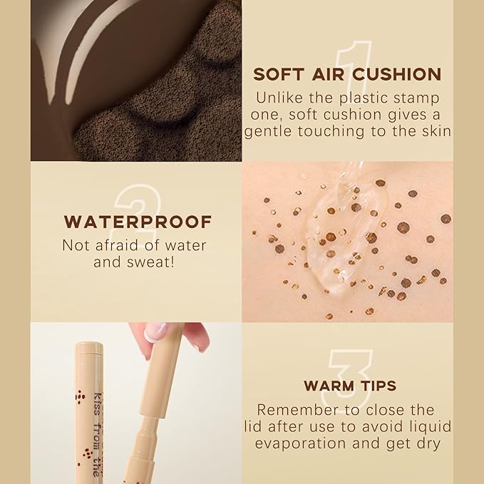 2 Colors Freckle Stamp Pen, Natural Like Freckle Makeup #Coffee&Chestnut