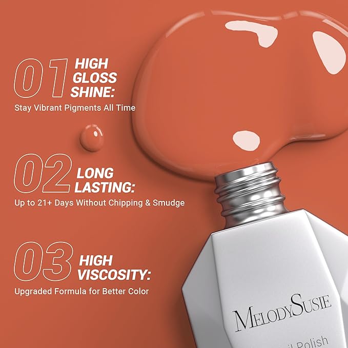 Melodysusie thick orange gel nail