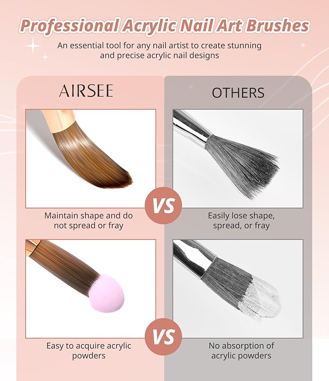 AIRSEE 5PCS Acrylic Nail Brush
