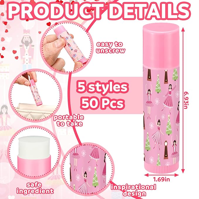 Dunzy 50 Pcs Christmas Lip Balm Stocking