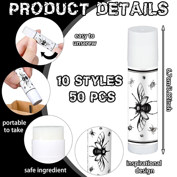 50 Pcs Halloween Spooky Lip Balm