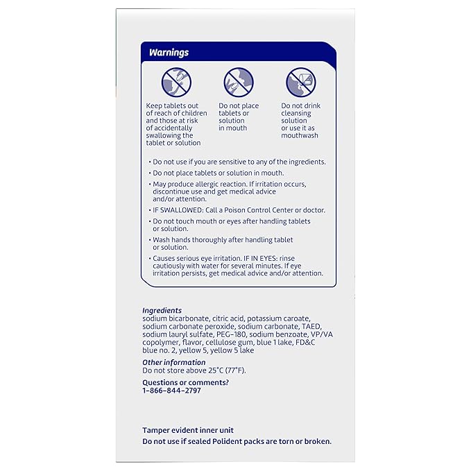 Polident 3 Minute Antibacterial Dental Appliance Cleanser Tablets, 90 Count (2 Pack)