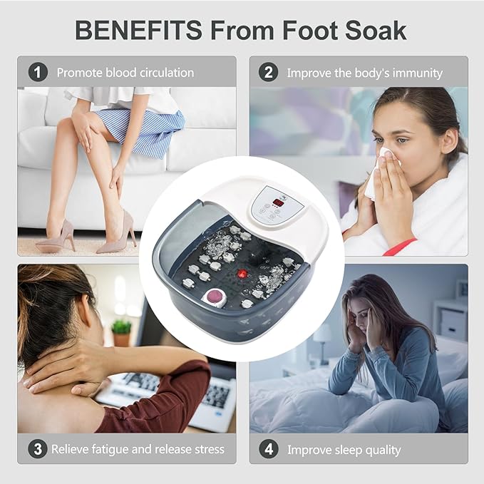 Foot spa bath massager with