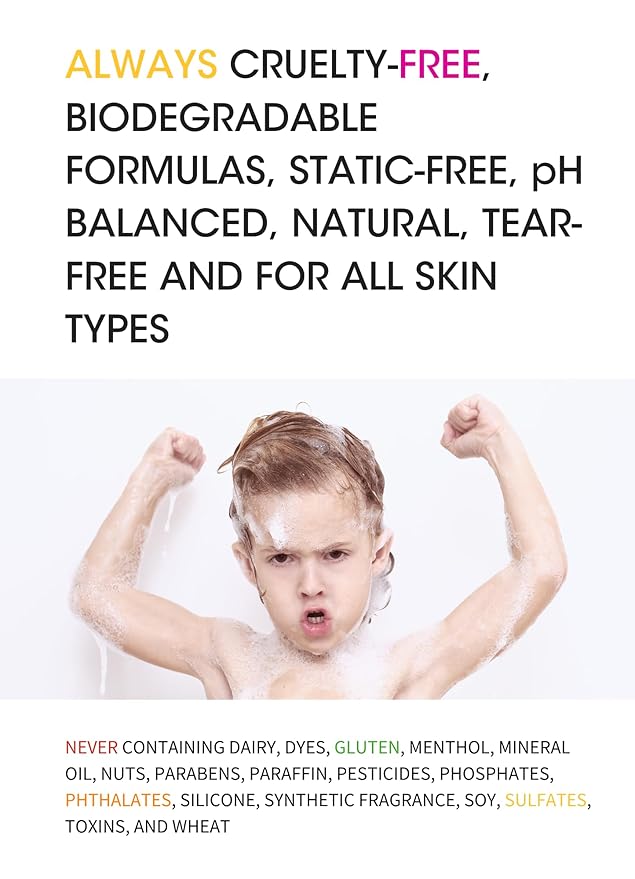 Clean Kids Naturally Tropical Orange Burst Shampoo, All-Natural, Gluten-free, Vegan, and Cruelty-free, Paraben-free, 16 oz, EWG Verified (1 Bottle)